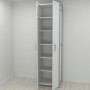 Шкаф Гардероб Уни секция 7 серии Конект Ferrum-decor 220x60x50см Серый металл ДСП Белый 16 мм (FRD-104563)