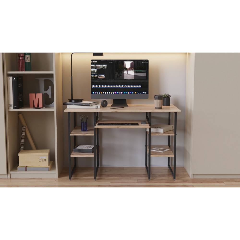Компьютерный стол Ferrum-decor Тим 75x120x60 черный ДСП Дуб Сан-Марино 16мм (FRD-103953)