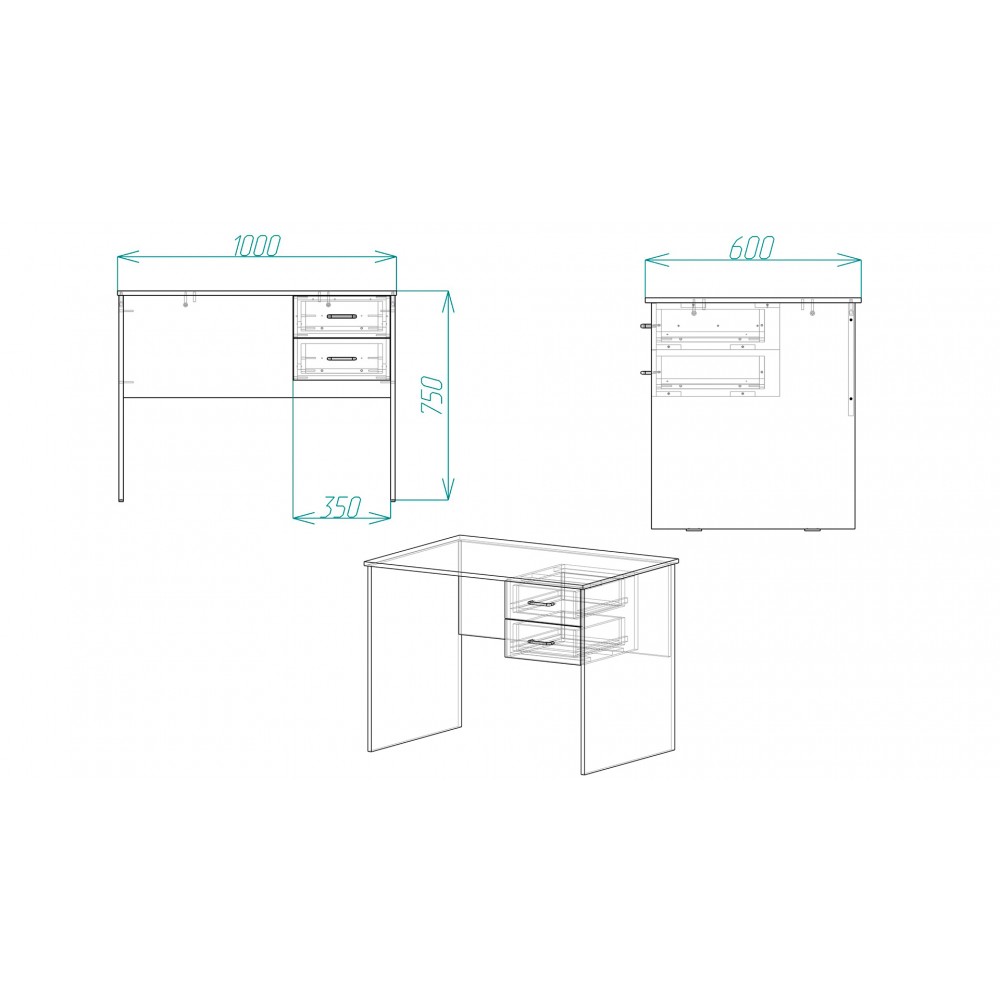 Стол компьютерный Винсент Ferrum-decor 750x1000x600 ДСП Дуб Сан-Марино 16 мм (FRD-104783)