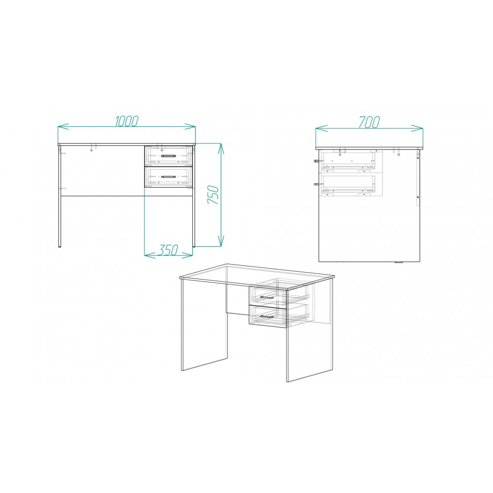 Стол компьютерный Винсент Ferrum-decor 750x1000x700 ДСП Дуб Сонома 16 мм (FRD-104803)