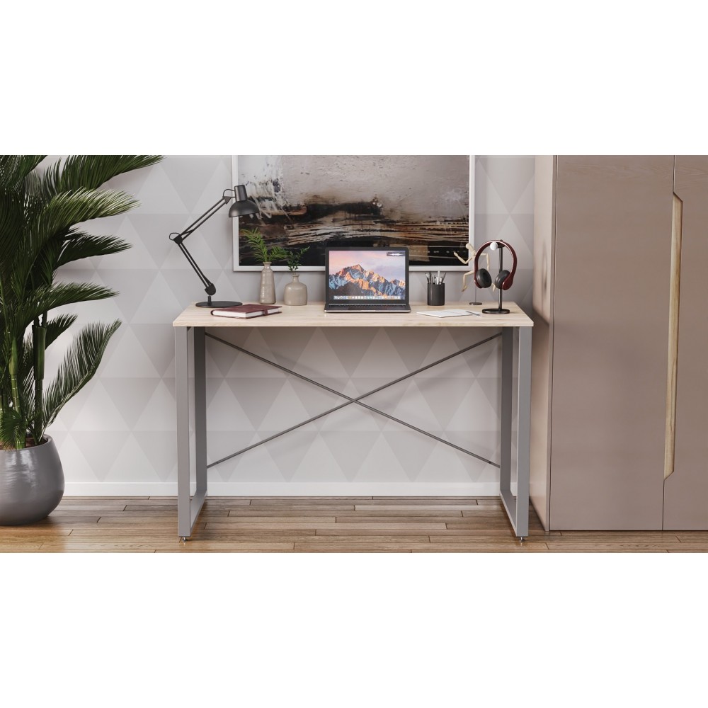 Письменный стол Ferrum-decor Серии Конект 75x120x600 серый ДСП Дуб Сан-Марино 16мм (FRD-104214)