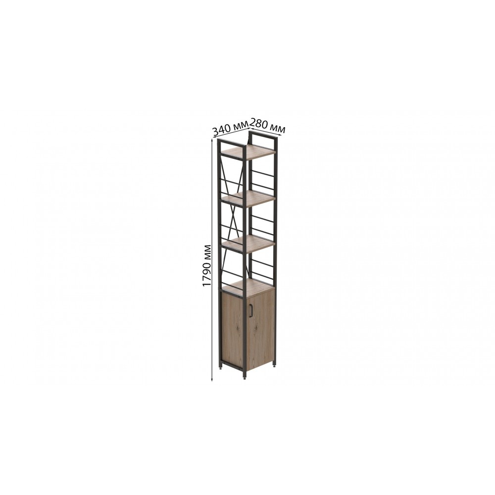 Етажерка 4/34 Ferrum-decor Серії Конект з тумбою 179x34x28 Чорний ДСП Сан-Марино (FRD-104464)