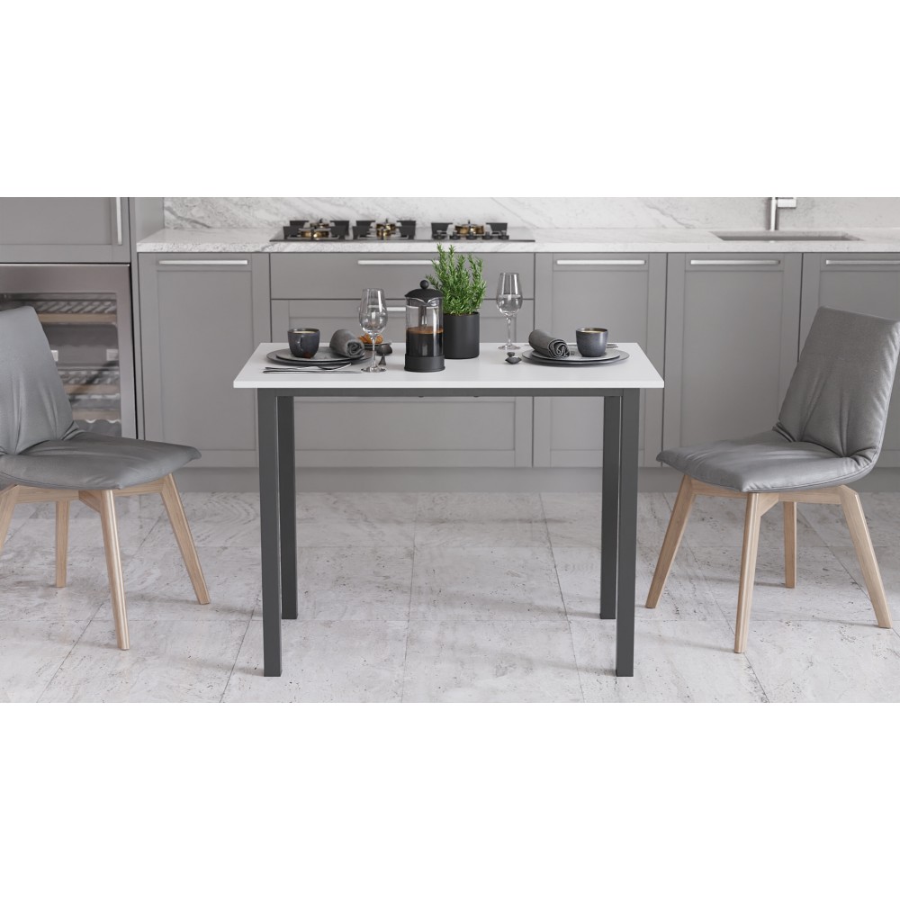 Стол универсальный Knap Ferrum-decor 750x1400x600 Черный металл ДСП Белый 16 мм (FRD-106354)