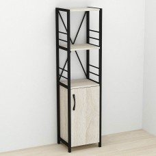 Этажерка 3/34 Ferrum-decor Серии Конект с тумбой 144x34x28 Черный ДСП Сонома (FRD-104424)