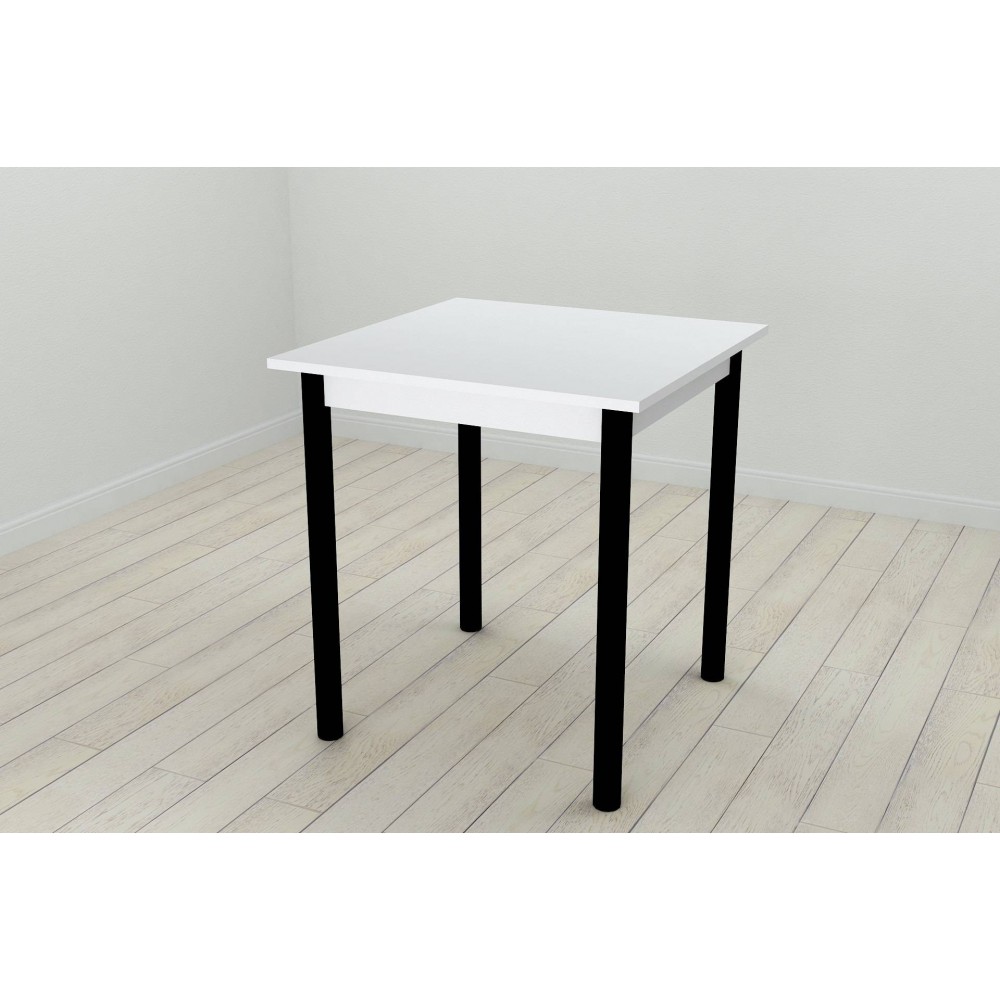 Стол кухонный Ferrum-decor Агата 75x70x70 Черный ДСП Белое 16мм (FRD-106245)