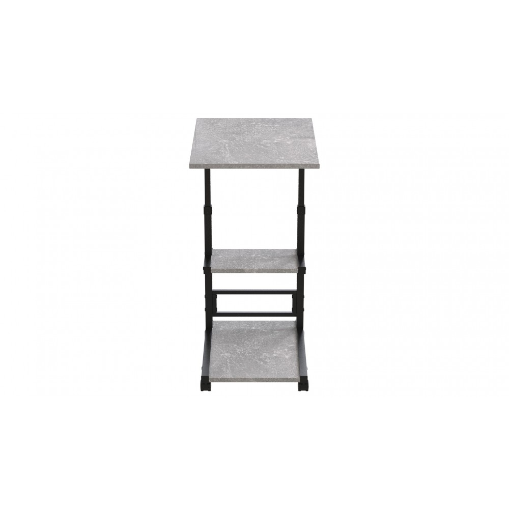 Стол приставной Ferrum-decor Адан 62x40x60 металл Черный ДСП Бетон 16мм (FRD-102490)