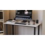Стол письменный Кнап 2 Ferrum-decor 750x1400x700 Черный металл ДСП Белый 16 мм (FRD-106426)