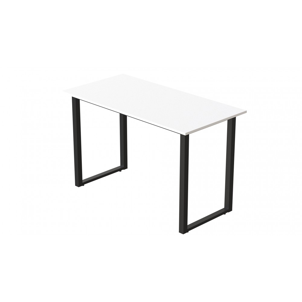 Стол письменный Кнап 2 Ferrum-decor 750x1400x700 Черный металл ДСП Белый 16 мм (FRD-106426)