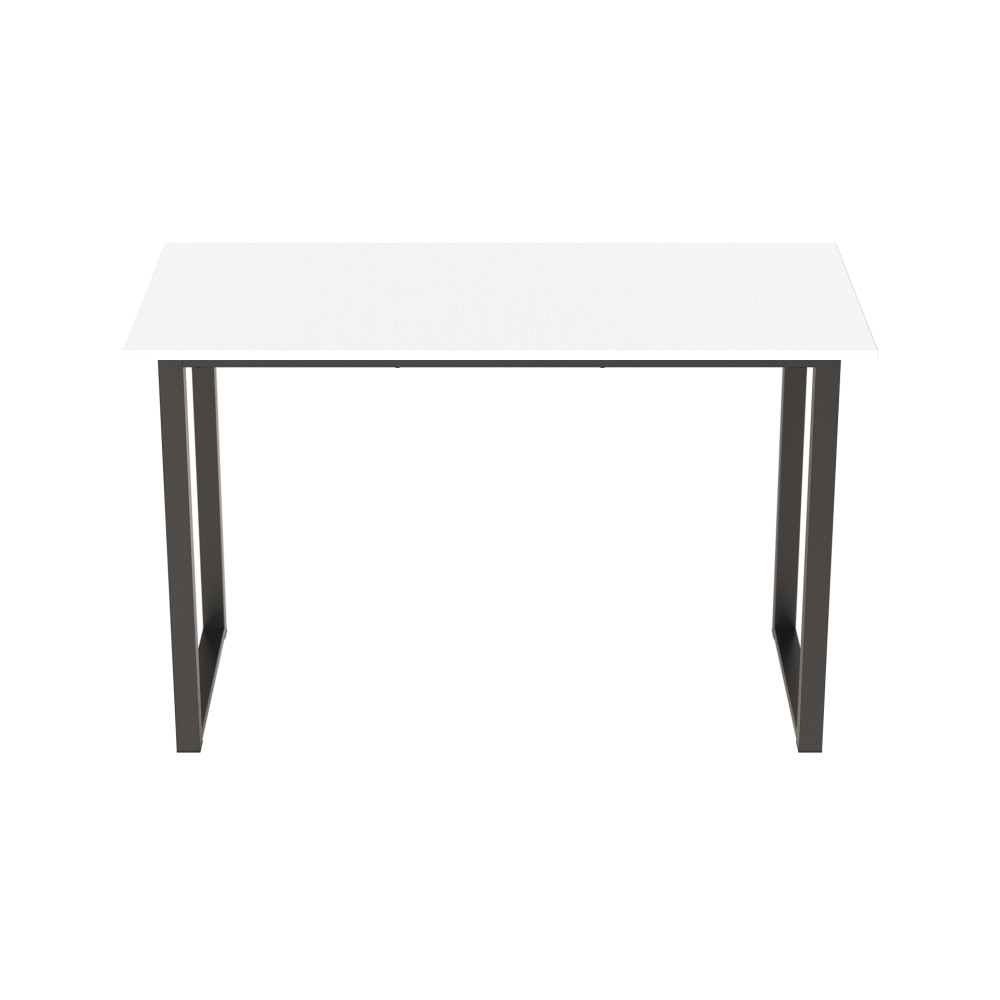 Стол письменный Кнап 2 Ferrum-decor 750x1400x700 Черный металл ДСП Белый 16 мм (FRD-106426)