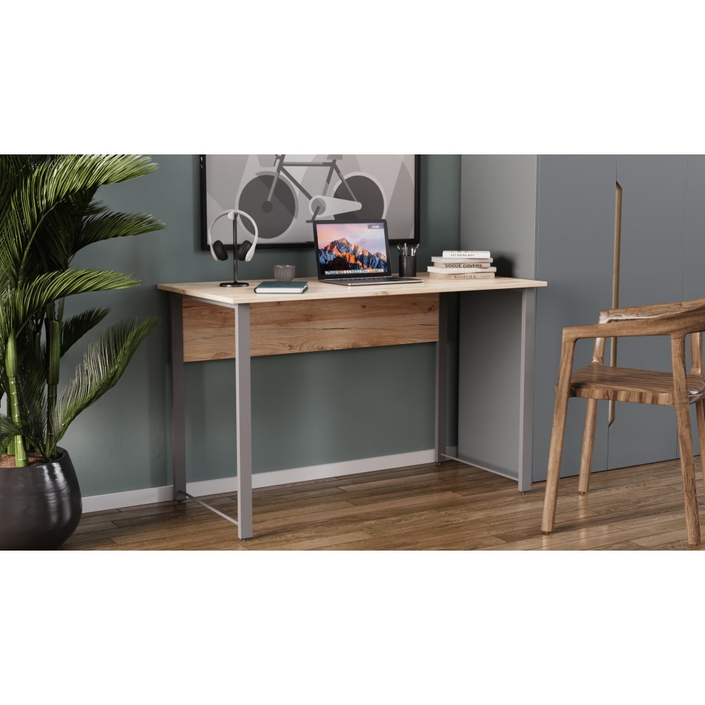 Компьютерный стол Ferrum-decor Курт 75x140x60 серый ДСП Дуб Сан-Марино 16мм (FRD-101850)