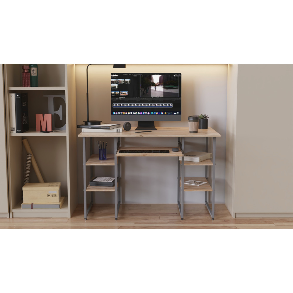 Компьютерный стол Ferrum-decor Тим 75x140x70 серый ДСП Дуб Сан-Марино 16мм (FRD-101900)