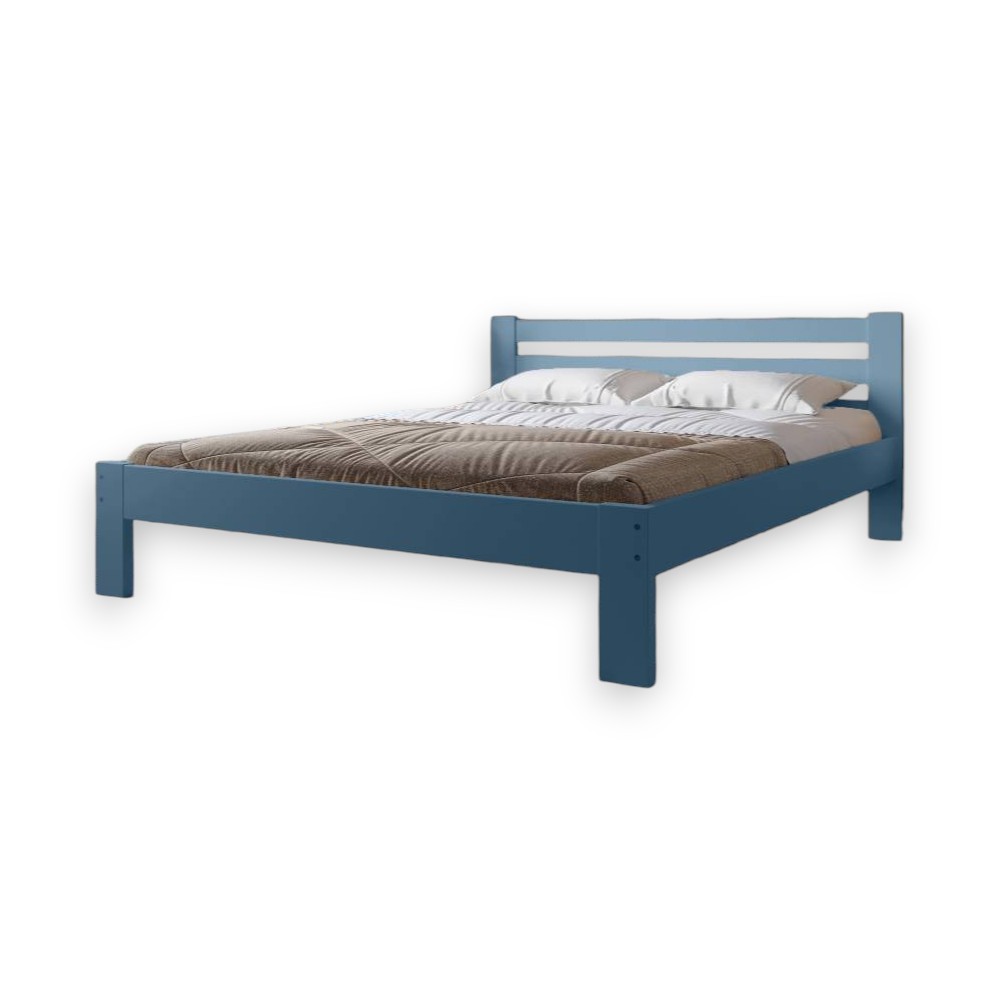 Двоспальне дерев'яне ліжко Mebigrand Баварія Сіро-синій (S7010R90B) 160х200 см (MBG-14859)