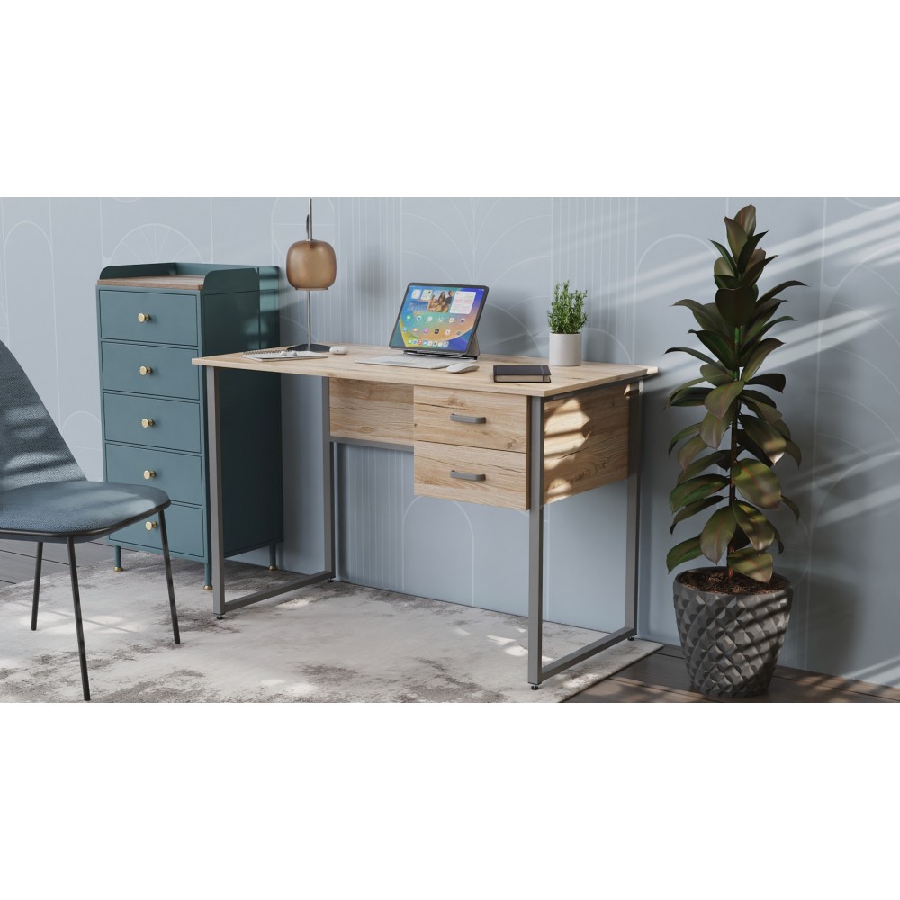 Компьютерный стол Ferrum-decor Дакота 75x120x70 серый ДСП Дуб Сан-Марино 16мм (FRD-102341)