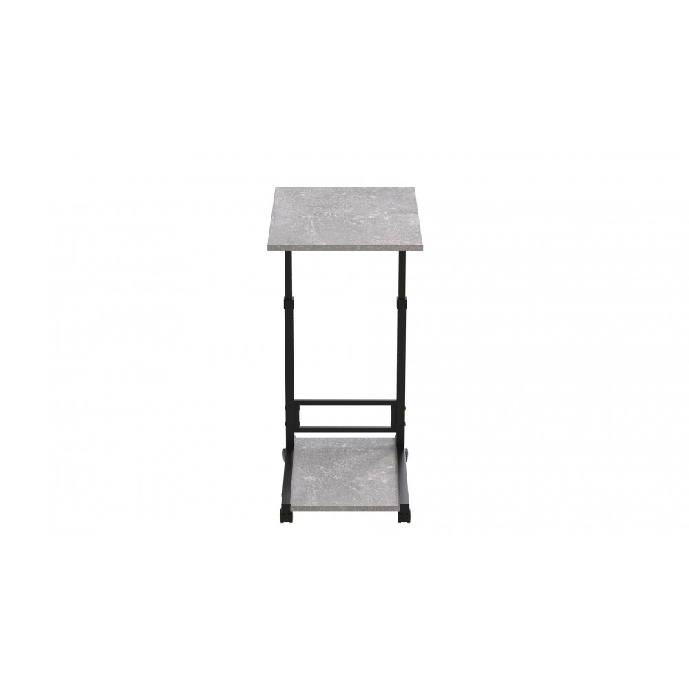 Стол приставной Ferrum-decor Френу 62x40x60 металл Черный ДСП Бетон 16мм (FRD-102511)