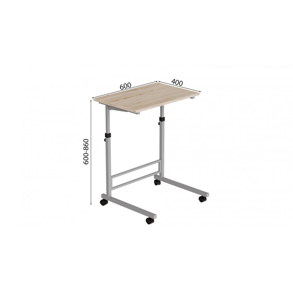 Стол приставной Ferrum-decor Амиго 62x60x40 металл Серый ДСП Дуб Сан-Марино 16мм (FRD-102541)