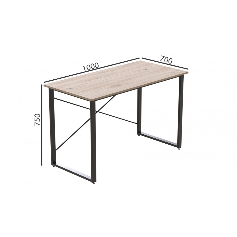 Компьютерный стол Ferrum-decor Дейв 75x100x70 черный ДСП Дуб Сан-Марино 32мм (FRD-102001)