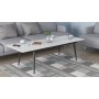Стіл трансформер журнальний Dandi Small Ferrum-decor 45x120 160)x70 Чорний метал ДСП Білий 16 мм (FRD-106799)