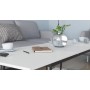 Стіл трансформер журнальний Dandi Small Ferrum-decor 45x120 160)x70 Чорний метал ДСП Білий 16 мм (FRD-106799)