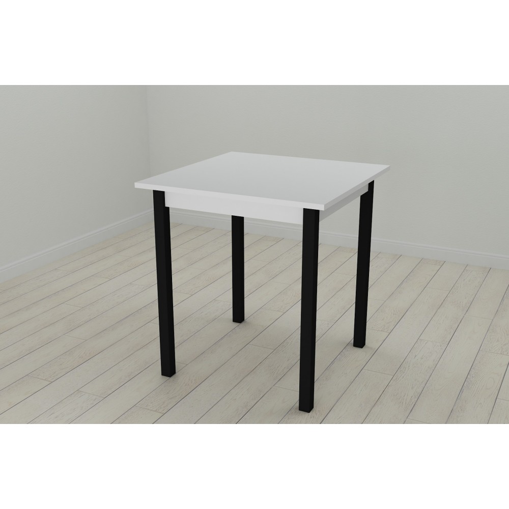 Стол кухонный Ferrum-decor Диего 75x70x70 Черный ДСП Белое 16мм (FRD-106299)