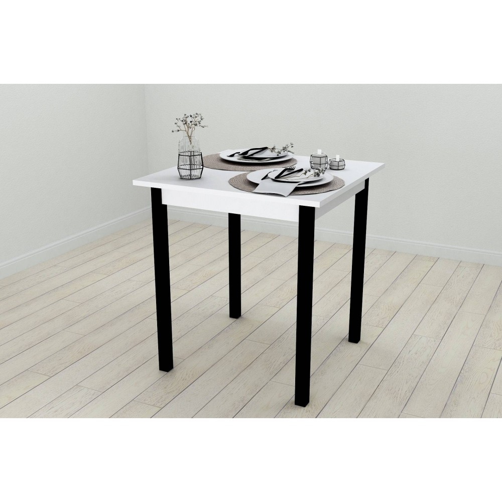 Стол кухонный Ferrum-decor Диего 75x70x70 Черный ДСП Белое 16мм (FRD-106299)