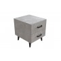 Тумба Віва 2 на конусних ніжках Ferrum-decor 41x35x40 Чорний метал ДСП Бетон 16 мм (FRD-106809)