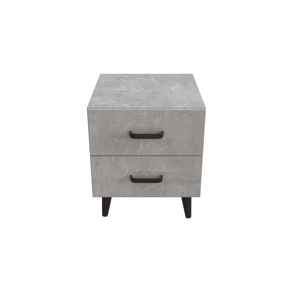 Тумба Віва 2 на конусних ніжках Ferrum-decor 41x35x40 Чорний метал ДСП Бетон 16 мм (FRD-106809)