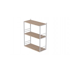 Книжкова полиця універсальна Ferrum-decor Стім 2 74x63x26 білий ДСП Дуб Сан-Марино 16мм (FRD-104110)
