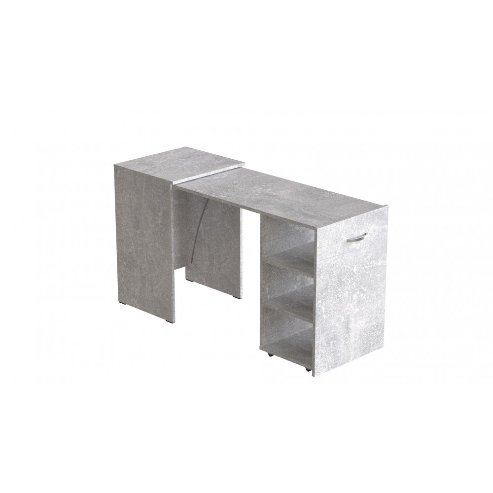Стол-тумба трансформер Смарт 1/2 Ferrum-decor 750x1450x600 ДСП Бетон 16 мм (FRD-105080)