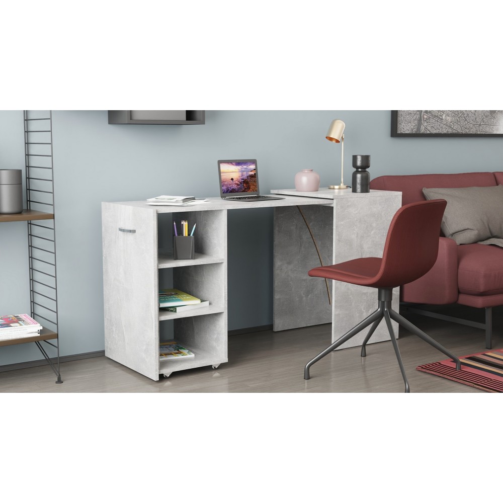 Стол-тумба трансформер Смарт 1/2 Ferrum-decor 750x1450x600 ДСП Бетон 16 мм (FRD-105080)