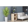 Стол-тумба трансформер Смарт 3/1 с этажеркой Ferrum-decor 1430x1450x500 Черный металл ДСП Дуб Сан-Марино 16 мм (FRD-105110)