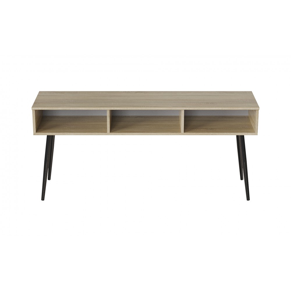 Тумба под телевизор Кентуки Ferrum-decor 45x139x38 Черный металл ДСП Дуб Сонома 16 мм (FRD-106730)