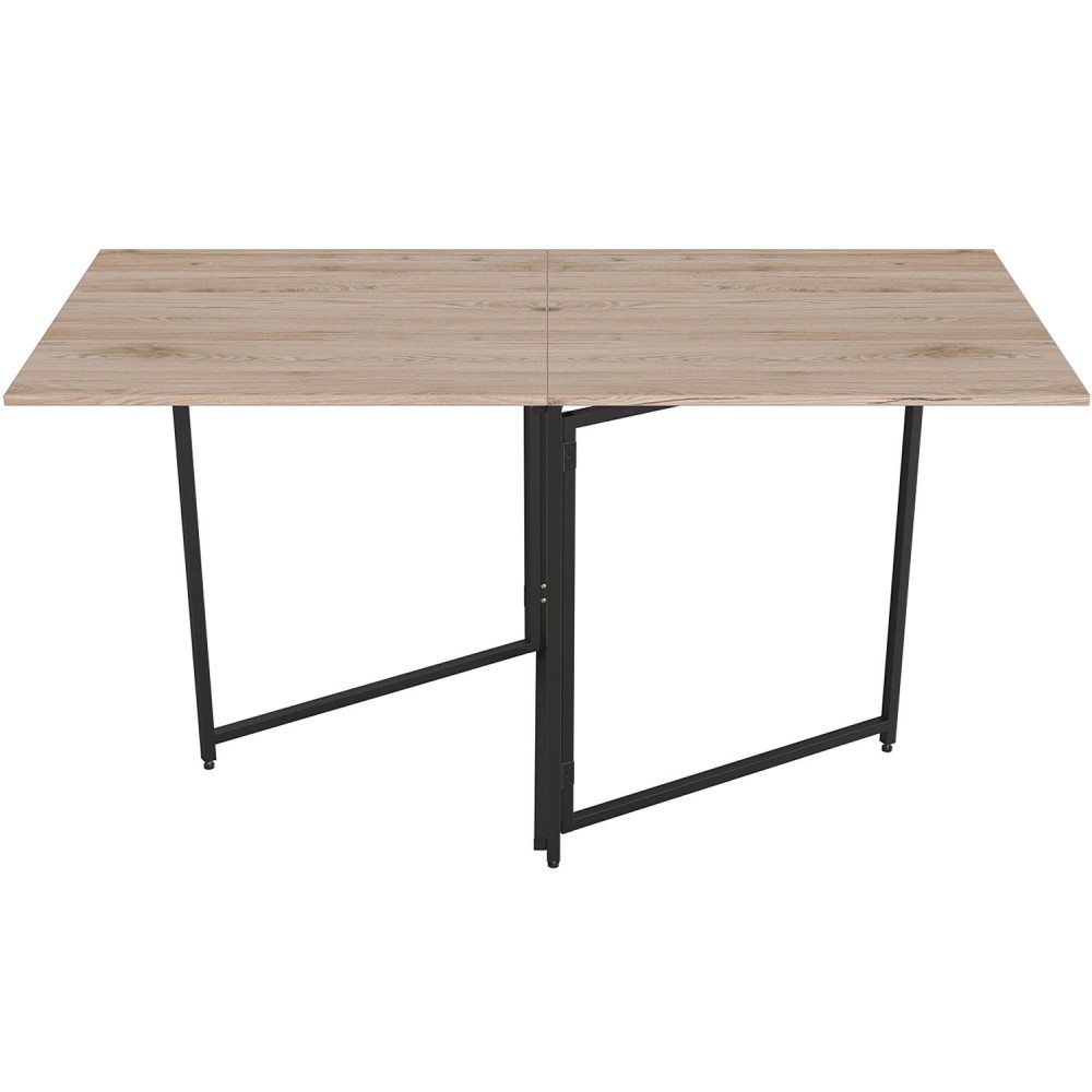 Стол трансформер книга Панама Ferrum-decor 75x148x68 Черный металл ДСП Дуб Сан-Марино 16 мм (FRD-106830)