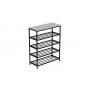 Полка для обуви Слайм 4 Ferrum-decor 820x630x260 Черный металл ДСП Белое 16 мм (FRD-105160)