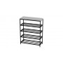 Полка для обуви Слайм 4 Ferrum-decor 820x630x260 Черный металл ДСП Белое 16 мм (FRD-105160)