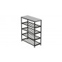 Полка для обуви Слайм 4 Ferrum-decor 820x630x260 Черный металл ДСП Белое 16 мм (FRD-105160)