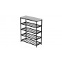 Полка для обуви Слайм 4 Ferrum-decor 820x630x260 Черный металл ДСП Белое 16 мм (FRD-105160)