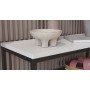 Полка для обуви Слайм 4 Ferrum-decor 820x630x260 Черный металл ДСП Белое 16 мм (FRD-105160)