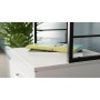 Стол-тумба трансформер Смарт 4/2 с этажеркой Ferrum-decor 1430x1450x600 Черный металл ДСП Белое 16 мм (FRD-105130)
