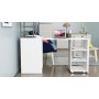 Стол-тумба трансформер Смарт 4/2 с этажеркой Ferrum-decor 1430x1450x600 Черный металл ДСП Белое 16 мм (FRD-105130)