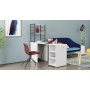 Стол-тумба трансформер Смарт 4/2 с этажеркой Ferrum-decor 1430x1450x600 Черный металл ДСП Белое 16 мм (FRD-105130)