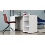 Стол-тумба трансформер Смарт 4/2 с этажеркой Ferrum-decor 1430x1450x600 Черный металл ДСП Белое 16 мм (FRD-105130)