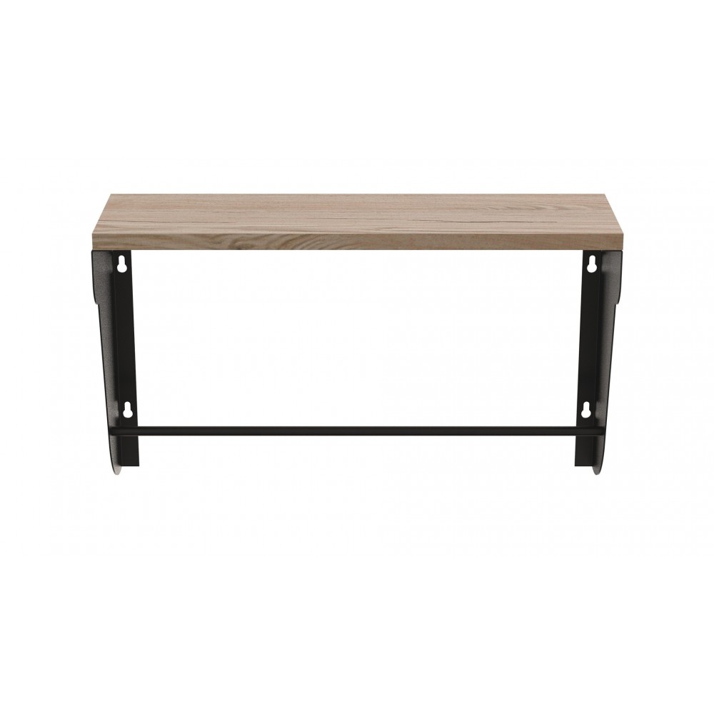 Полка настенная Ferrum-decor Свит 300x600x150 металл Черный ДСП Дуб Сан-Марино 16 мм (FRD-102801)