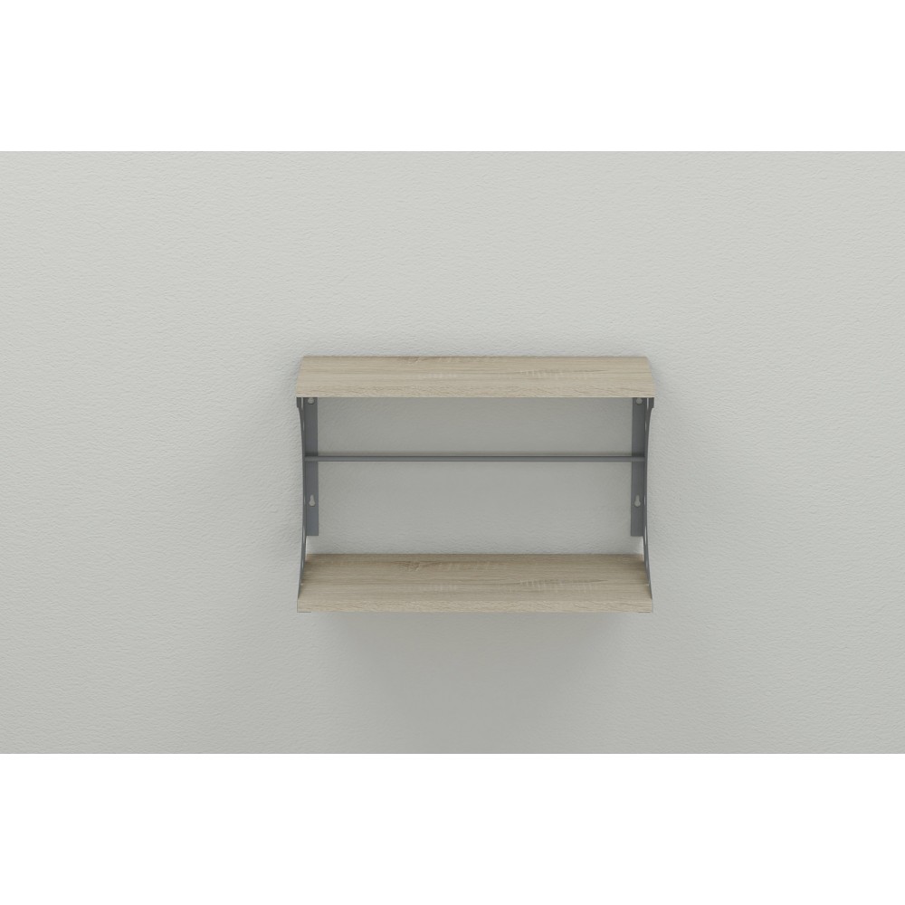 Настінна полиця Ferrum-decor Букін 330x700x240 метал Сірий ДСП Сонома 16 мм (FRD-102901)