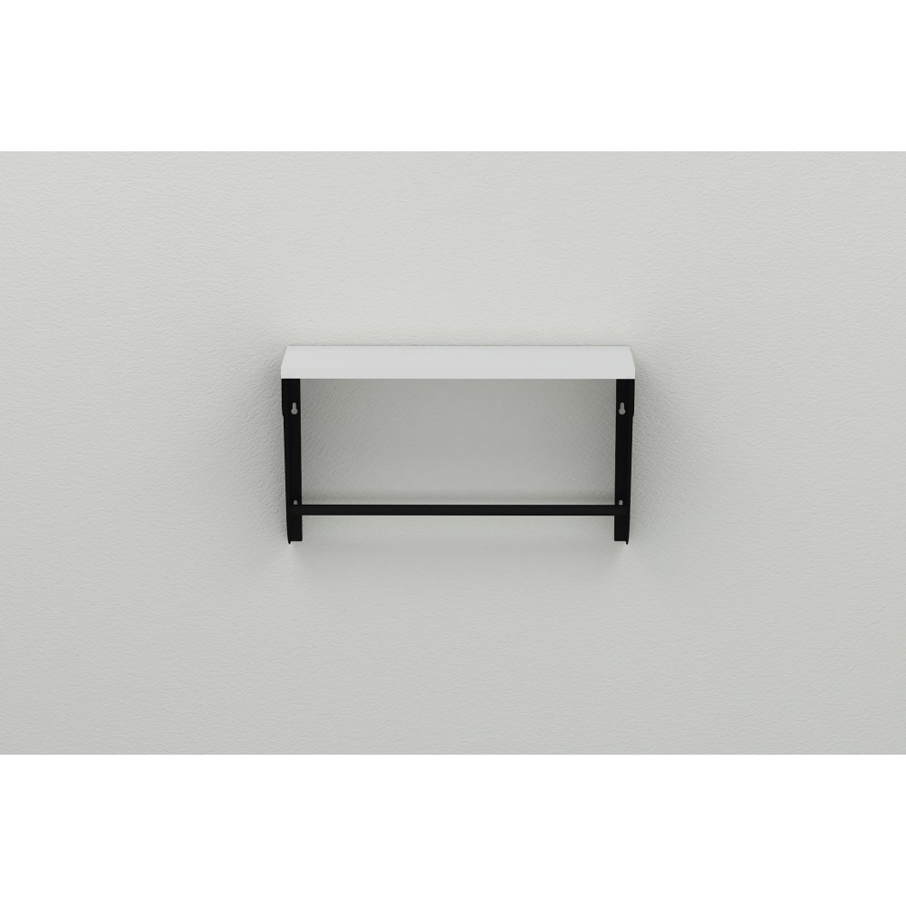 Полка настенная Ferrum-decor Свит 300x700x150 металл Черный ДСП Белое 16 мм (FRD-102821)