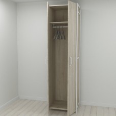 Шафа Гардероб Уні секція 6 серії Конект Ferrum-decor 220x60x50см Білий метал ДСП Дуб Сонома 16 мм (FRD-104581)