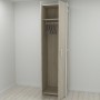 Шкаф Гардероб Уни секция 6 серии Конект Ferrum-decor 220x60x50см Белый металл ДСП Дуб Сонома 16 мм (FRD-104581)
