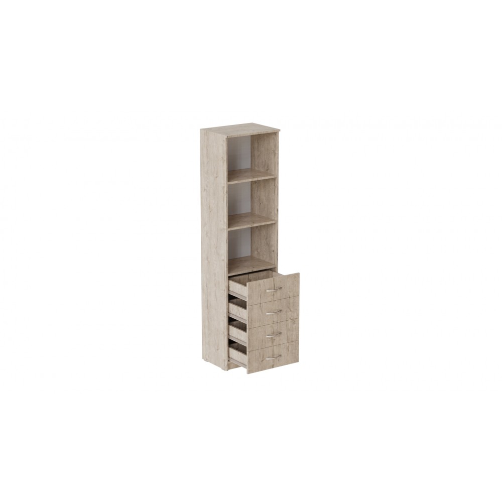 Пенал Анжело Ferrum-decor на 3 полки с 4 шухлядами 1900x500x380 ДСП Дуб Сан-Марино 16 мм (FRD-104961)
