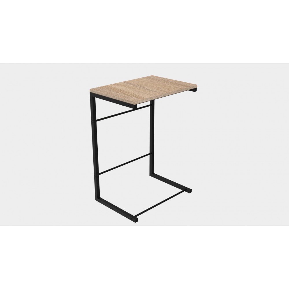 Столик приставной Терри Ferrum-decor 650x440x330 Черный металл ДСП Дуб Сонома 16 мм (FRD-104651)