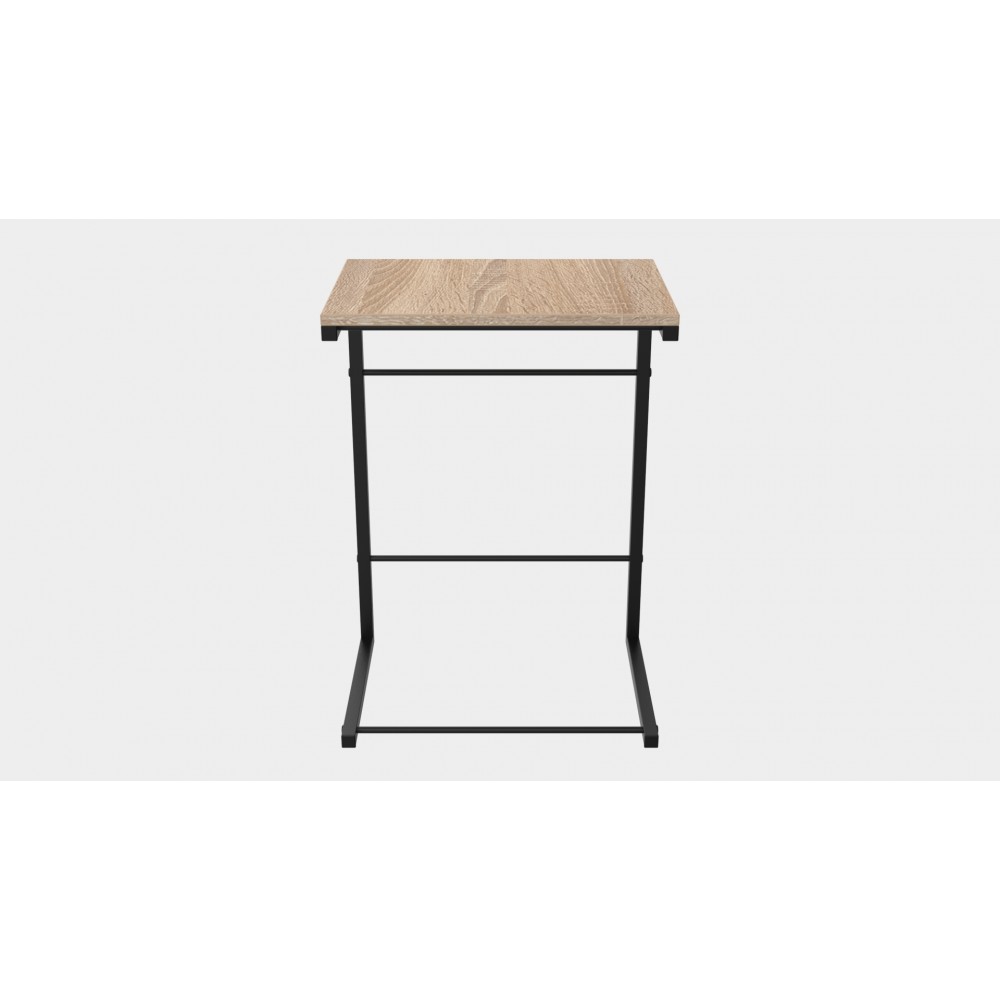 Столик приставной Терри Ferrum-decor 650x440x330 Черный металл ДСП Дуб Сонома 16 мм (FRD-104651)