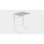 Столик приставной Терри Ferrum-decor 650x440x330 Белый металл ДСП Бетон 16 мм (FRD-104661)